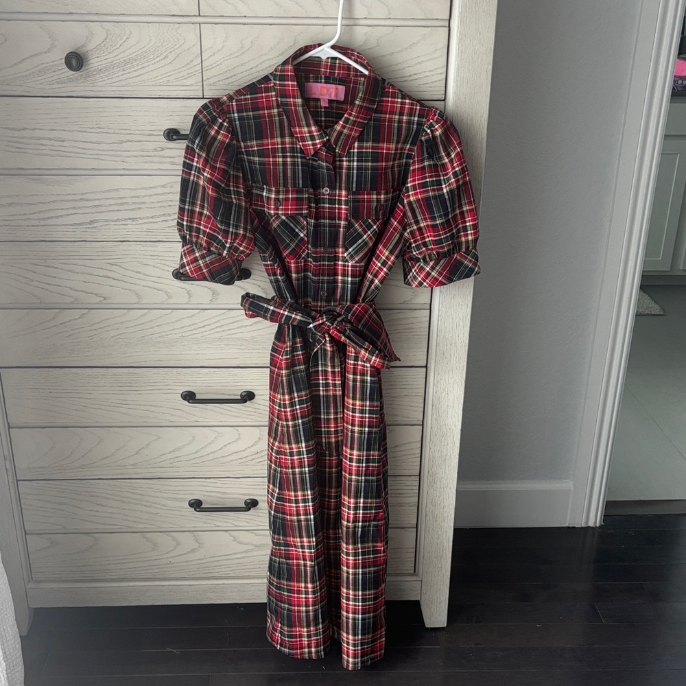 Plaid Maxi Dress - Red and Black. This dress is like brand new!